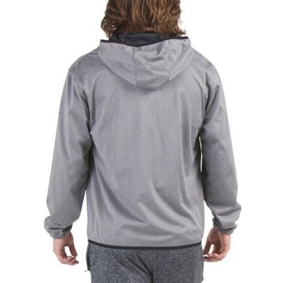 New Balance Mens Size M  1/4 Zip Water Resistant Soft Shell Hooded Jacket Gray - Picture 6 of 14